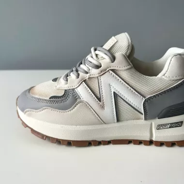 Adidasi dama casual albi cu gri 2532 N7-2